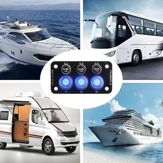 

Yousheng 12V-24V Toggle Switch Panel 3 Buttons Design Waterproof Simple Installation Power Control Boat Truck Trailer Toggle Car Rocker Switch