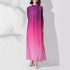 Middle Eastern Style Women's Gradient Robe Dress, Semi-High Neck, Plus Size, High-End Bud Skirt.