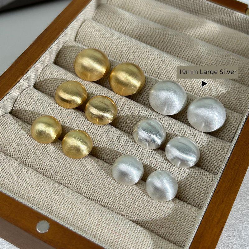 

Матовые серьги-шарики для женщин, нишевые, металлические, с матовой отделкой Large 19mm silver Pair