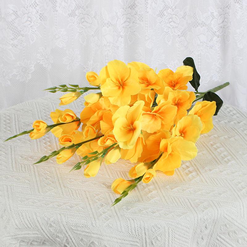 Decorative Silk Gladiolus and Orchid Floral Art for Living Room or Dining Table