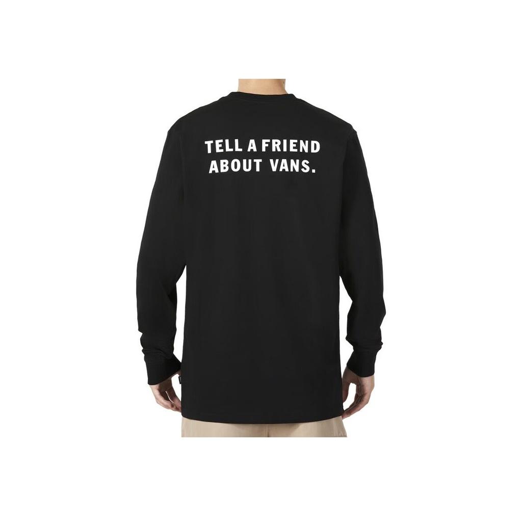 Vans Alphabet Sports Running Fitness Training Comfortable Breathable Casual Long Sleeve T-Shirt Men Tops Black VN0A54NWBLK