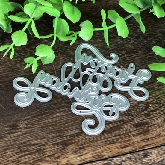 Boldog születésnapot fémvágó matricák barkácsolás Scrapbooking dombornyomott papír kártyák sablon