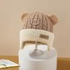 Autumn and winter warm cute bear hat ear protection hat boys and girls infant wool hat baby knitted children's hat