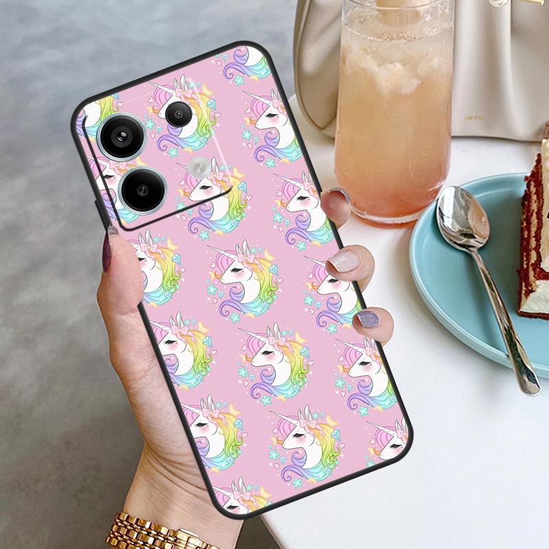 Cute Rainbow Unicorn Case For Xiaomi Redmi Note 13 8 9 10 11 12 Pro 12S 11S 10S 9S Redmi 13C 9C 10C 12C Cover
