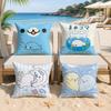 MMamegoma Anime Cute Cushion Cover Silky Short Plush Invisible Zipper Dustproof Sofa Pillow Case For Home Decor