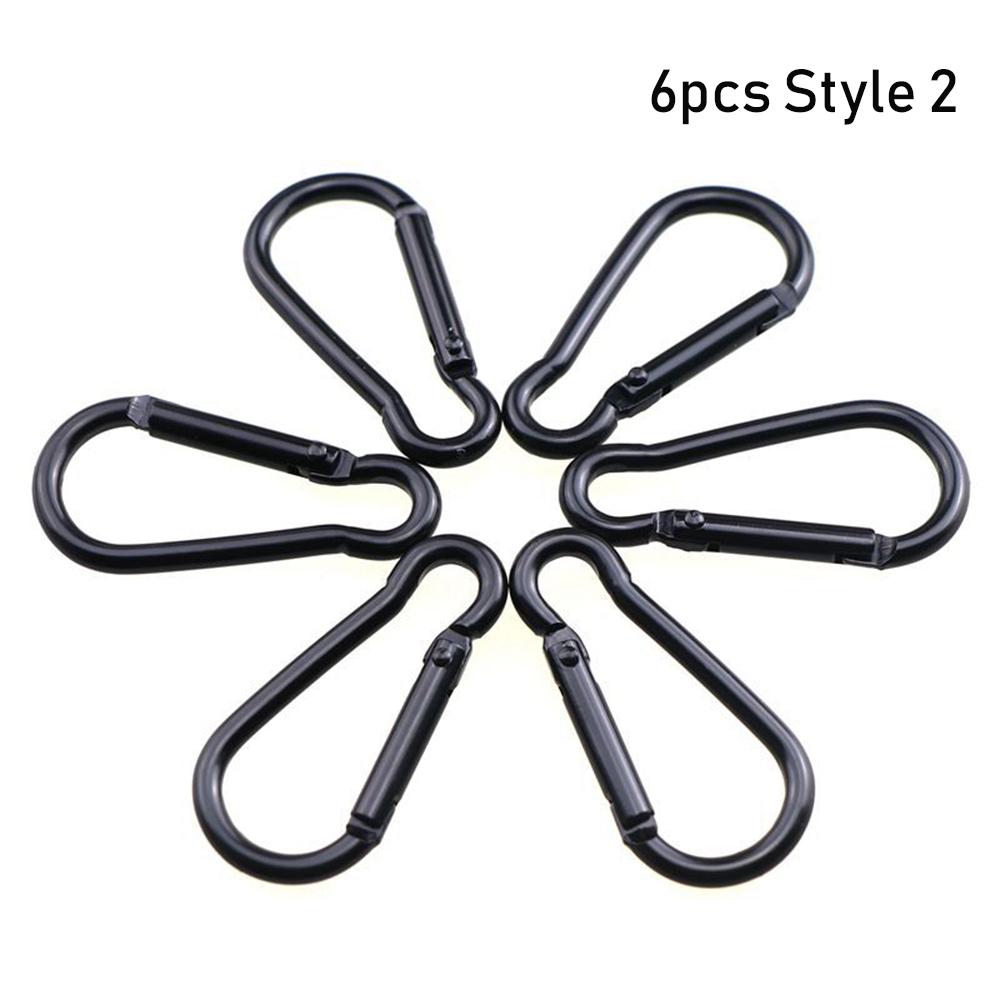 3/6/9pcs Black Packback Buckles Climbing Camping Hiking Water Bottle Hooks Keychain D Carabiner Snap Clip