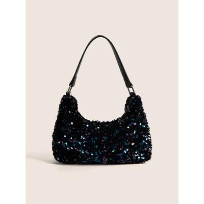 Spring New Sequined Design Women's Underarm Bag Temperament Soft Handle Sparkly Banquet Bag Classic Zip Up Lady Shoulder Bag