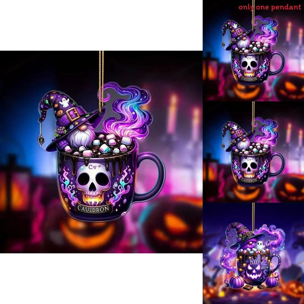 Acrylic Candy Santa Claus Design Halloween Car Pendant With Retro Style For Interior Decor