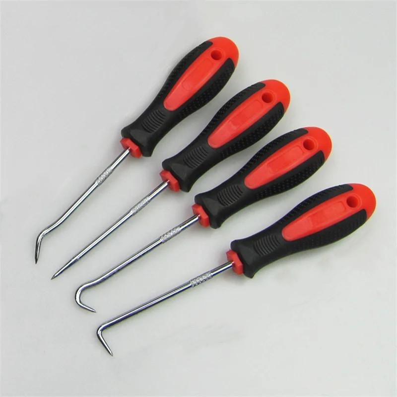 

4 шт., набор отверток для сальника автомобиля, инструмент для удаления уплотнительного кольца, съемник прокладок, длинный набор инструментов для удаления, автовыбор и крючок 70/125/195/155 г чёрный