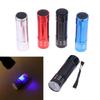 1 Stück 50Lm 395Nm Detektionslampe Mini UV Taschenlampe 9 LED UV Schwarzlicht Outdoor Tragbares Beleuchtungswerkzeug zum Wandern