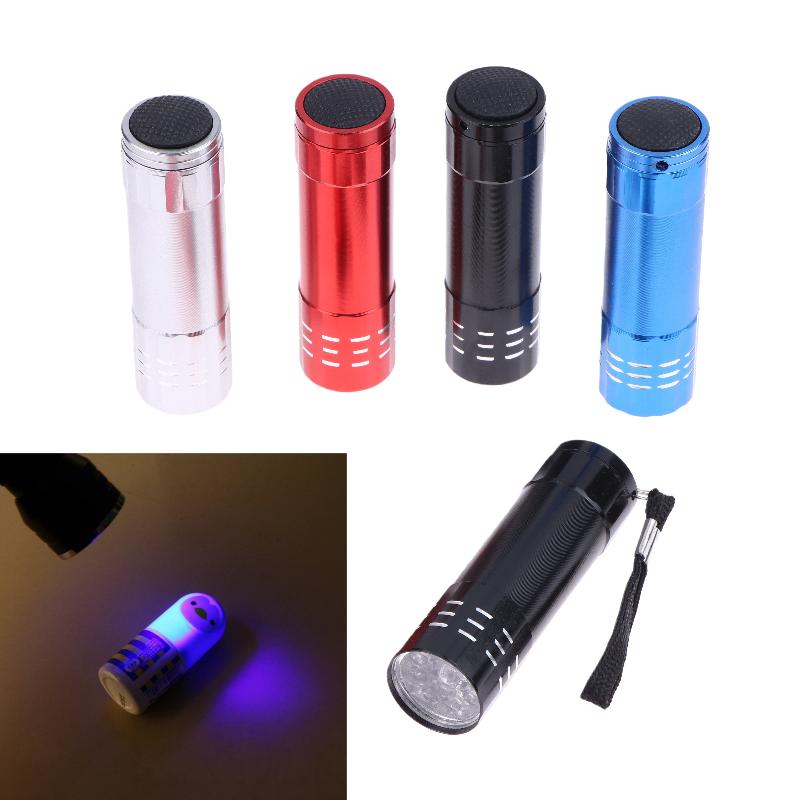 1 Stück 50Lm 395Nm Detektionslampe Mini UV Taschenlampe 9 LED UV Schwarzlicht Outdoor Tragbares Beleuchtungswerkzeug zum Wandern