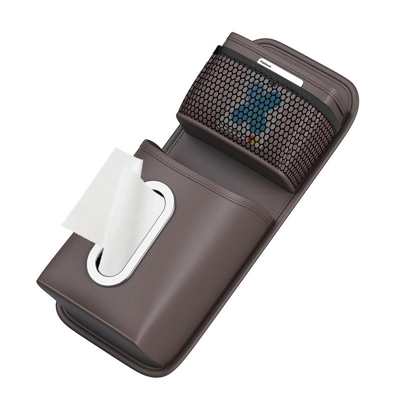 Multifunctional Car Tissue Box, Car Seat Side Tissue Holder, Portable Hanging Storage Bag Paper Dispenser, Car Accessories