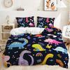 Cartoon Little Dinosaur Three-Piece Digital Printing Duvet Set Suitable For Children'S Bedroom Decoration