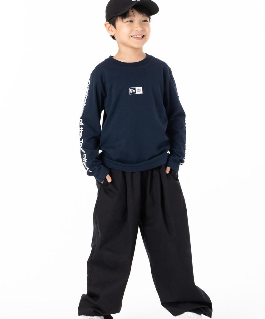 New Era Long Sleeve with Sleeve ONSPOTZ Medium Size 150 Youth Cotton Originators of the True Fitted Kids' T-Shirt Logo, Exclusive, Navy/White, L/S