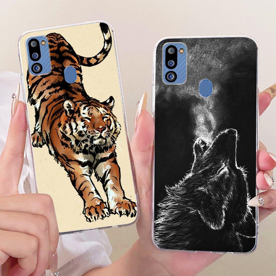 For Cover Samsung Galaxy M21 2021 Phone Case SM-M215G Shell Fashion Flower Soft Silicone Clear Cover For Samsung M21 2021 Fundas