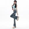 Women's High Waist Flare Jeans Slim Fit Bootcut Denim Pants Vintage Washed Streetwear Trousers