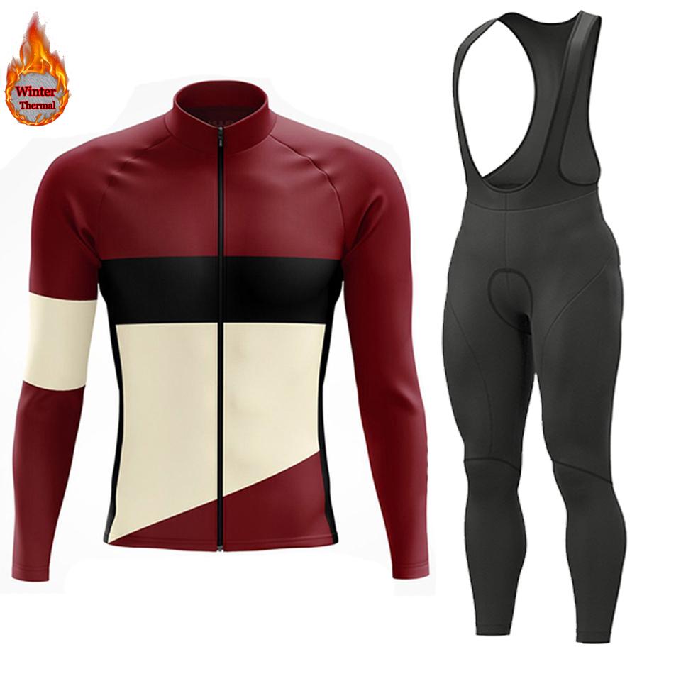 2026 Winter Warm Men Winter Jacket Racing Cycling Long Sleeves Jersey Set Warm Thermal Fleece Bike Jersey Outdoor Road Bike Cycling Clothing