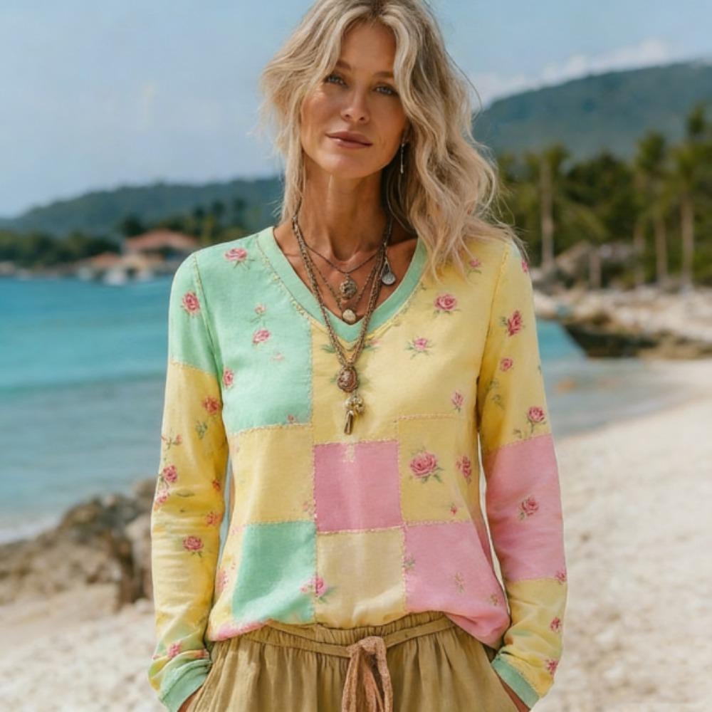 Spring Autumn Europe America Style Fashion V-neck Women's T-shirt Pullover Women Long Sleeve Clothing Outdoor Casual Tees Top