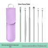 6-Piece Stainless Steel Ear Cleaning Set: Portable Spiral and Spoon Tools