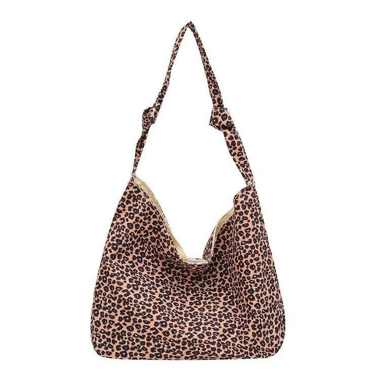 2024 Stylish Lazy Leopard Print Large Capacity Shoulder Bag For Women Chic Casual Use