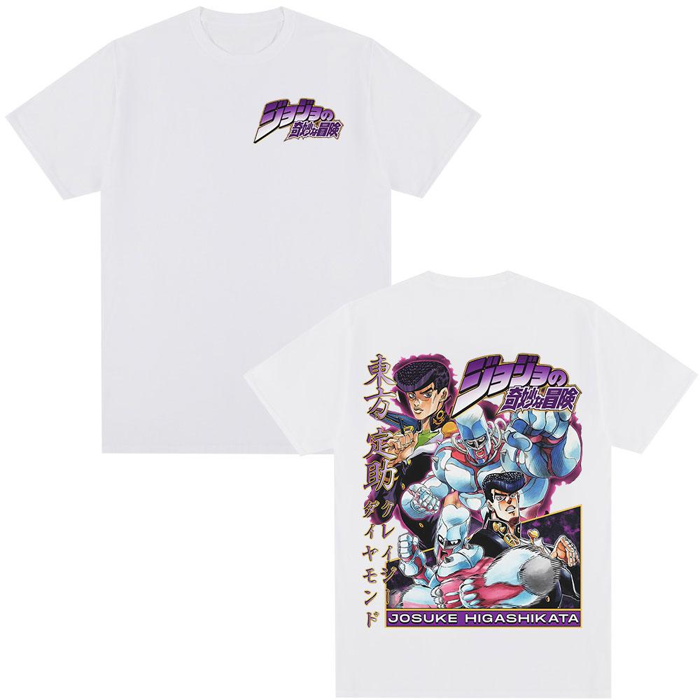 Anime JoJo Bizarre Adventure Josuke Higashikata Tshirts Mens Women Cotton Casual Oversized Short Sleeves T Shirt Streetwear