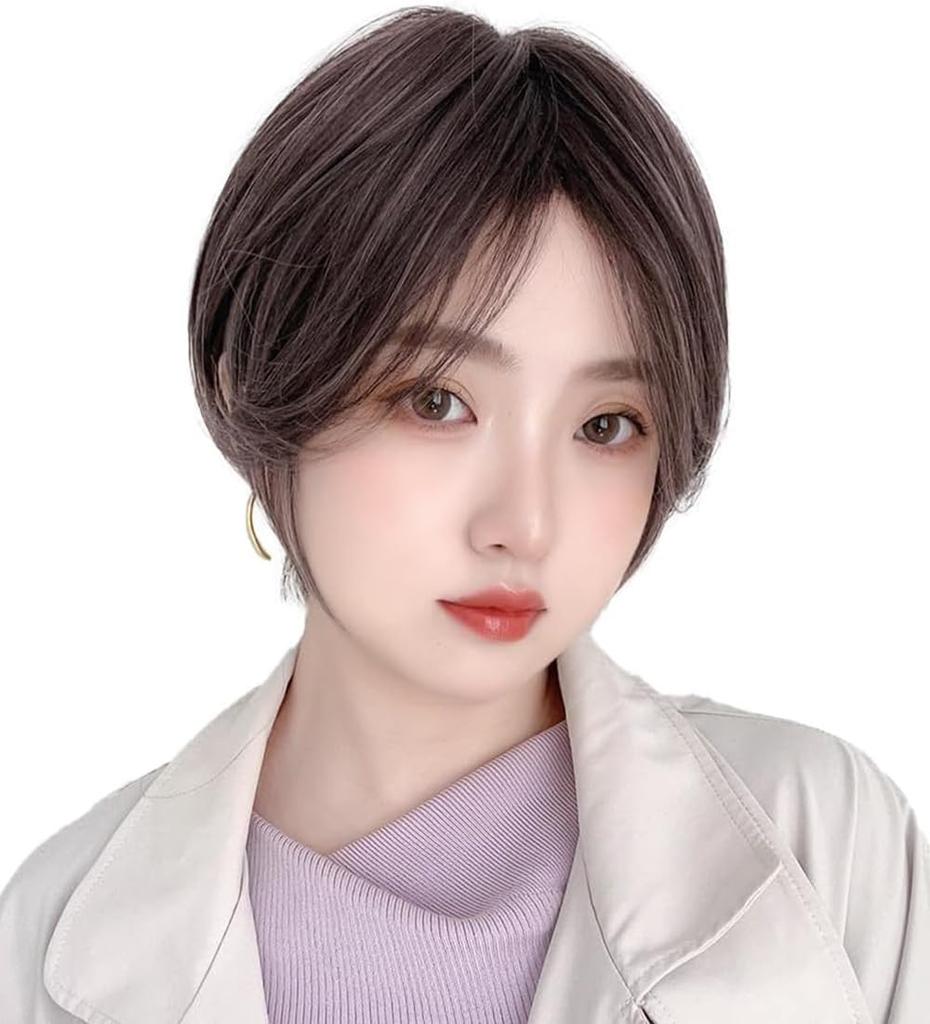 Wig Short Bob Full Wig Short Bob Wig Wig Black Hair [Brightlara] Women's Men's tf1754-KN