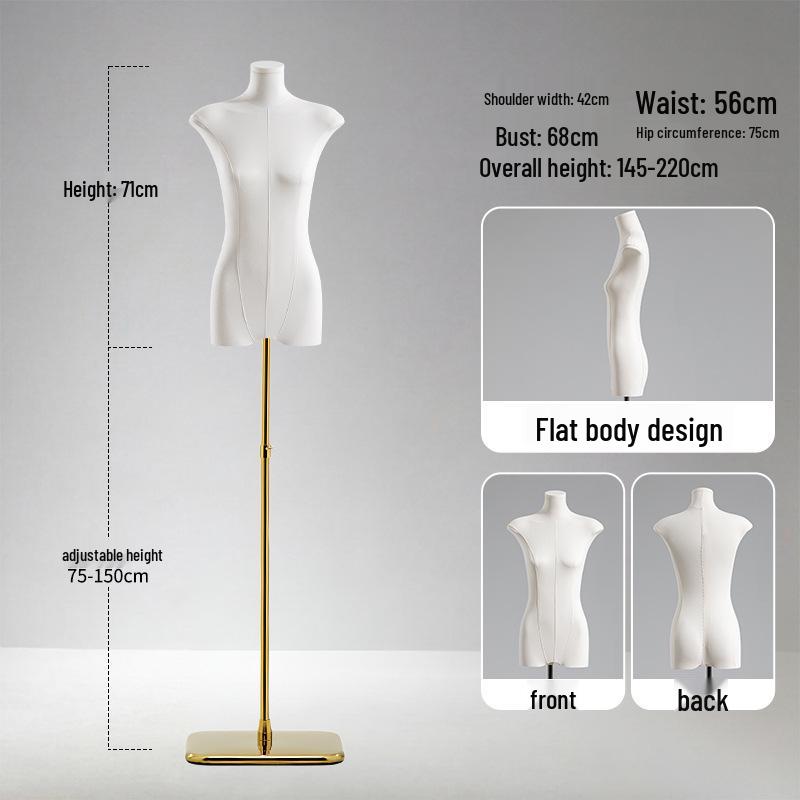 Adjustable Height Mannequin Stand with Arms for Women's Clothing Display