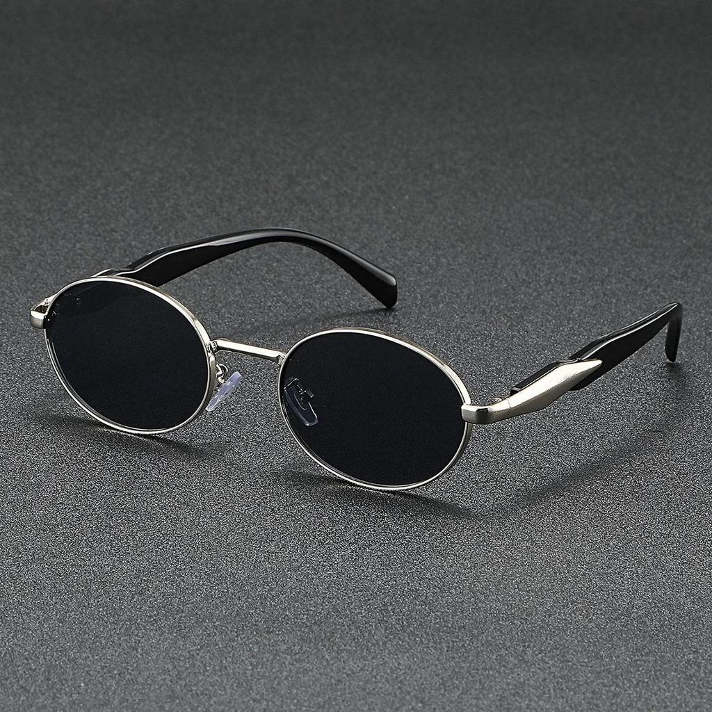 Luxury Unisex Sunglasses Fashion Oval Round Punk Eyewear Shades for Men Women