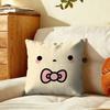 Minimalist Cartoon Face Cushion Cover Plush Fabric Soft DoubleSided Printed Sofa Warm Winter Home Gift Pillow Cover