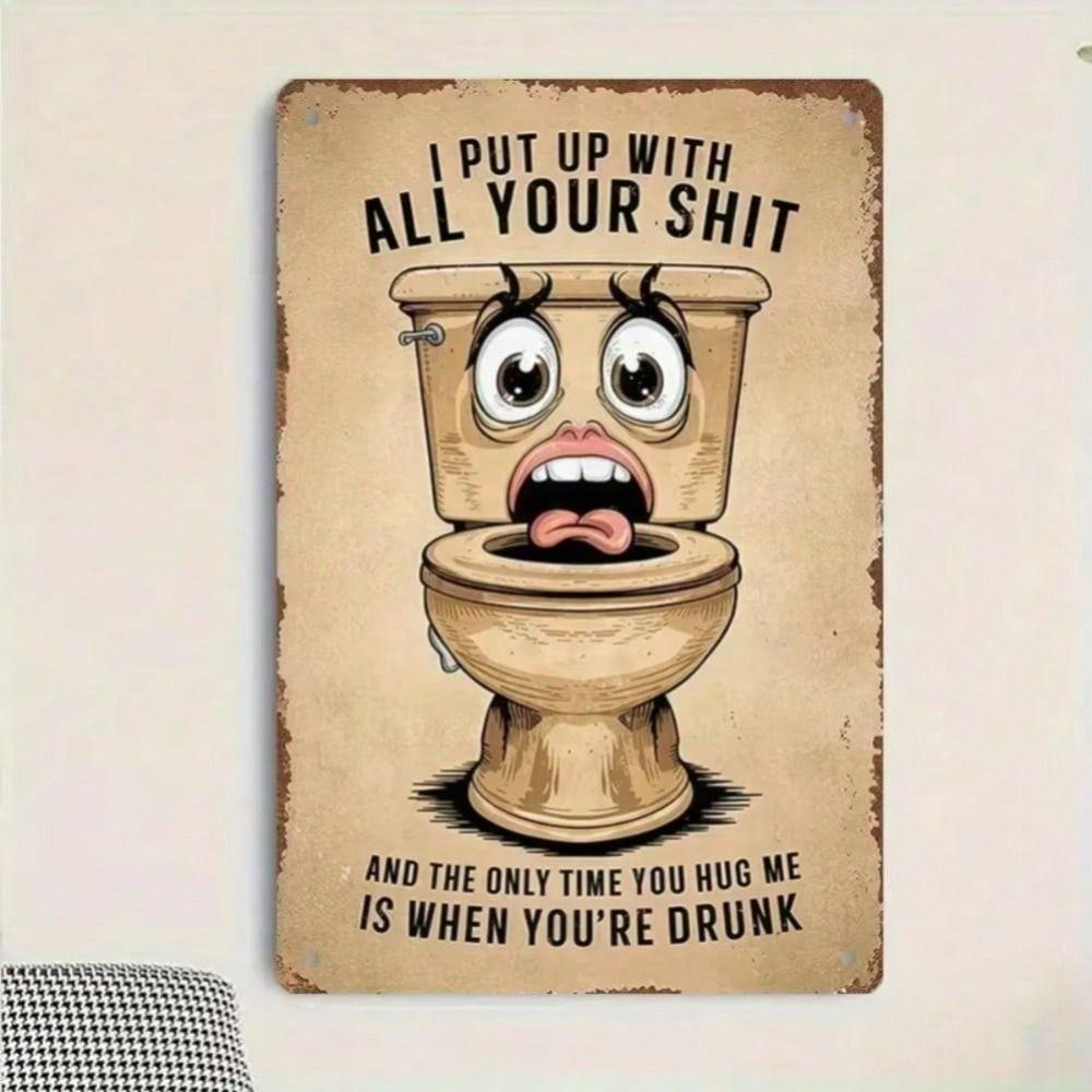 Vintage Metal Tin Sign Rust Proof Wall Decor for Bathroom
