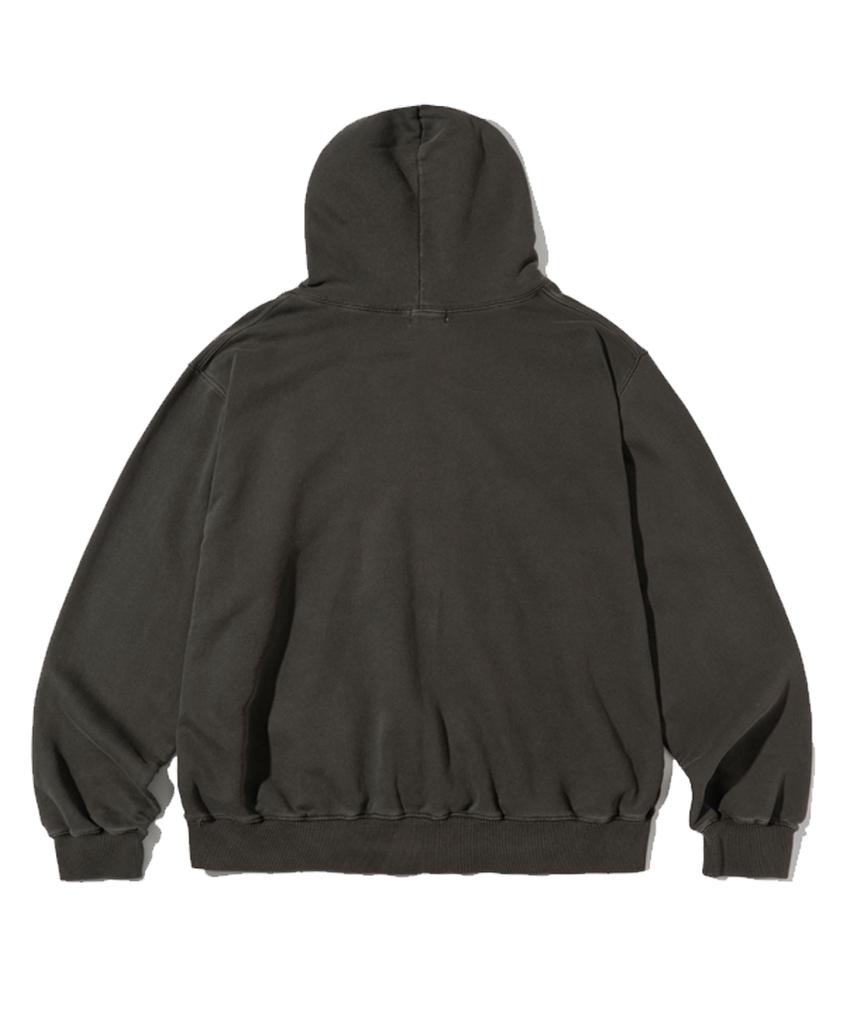 Spread Typography Logo Print Pigment Hoodie Charcoal