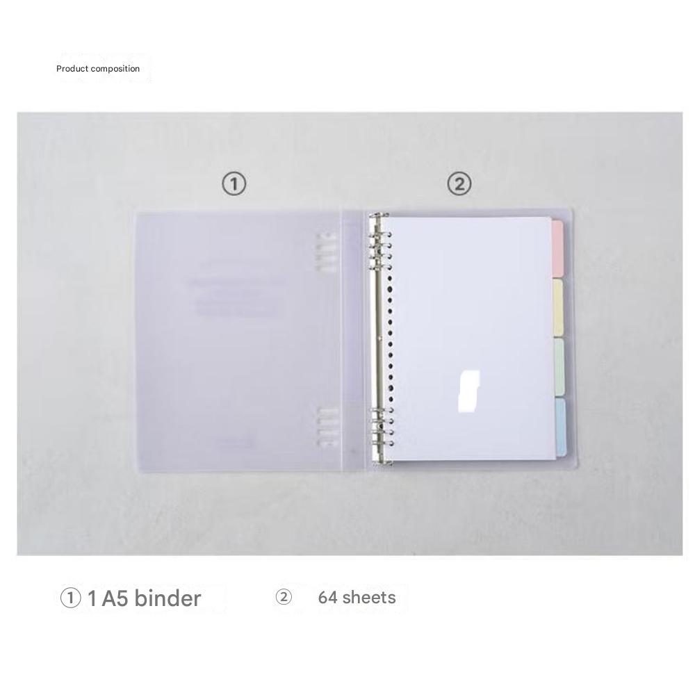 A5 Binder Loose Leaf Notebook Purple 64 Sheets ( 18.3x22.8 Cm / 7.2' X 9' )