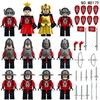 Medieval Red Dragon Knight Scorpion Country Soldier Figure M8179 M8180 Children'S Assembling Toy