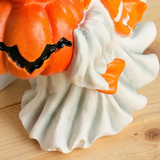 Halloween Ornament Ghost Hug Pumpkin Shape Resin Statue Halloween Table Shelf Office Desktop Decoration