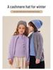 Kids' Cashmere Hat, Unisex Autumn/Winter Style, Thick Knit Wool for Warmth & Versatility.
