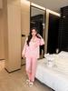 2025 Autumn Women's Casual Striped Pajamas: Loose, Simple Korean Style for In-Home or Outdoor Wear