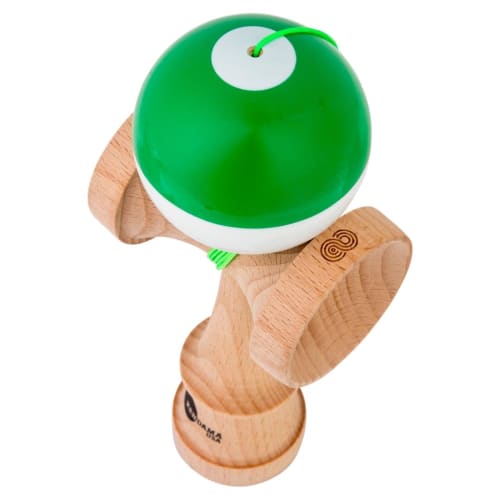 KENDAMA USA Kaizen Kendama Jet Shape Half Split Improved Kendama Half Split JET Shape (Green White)