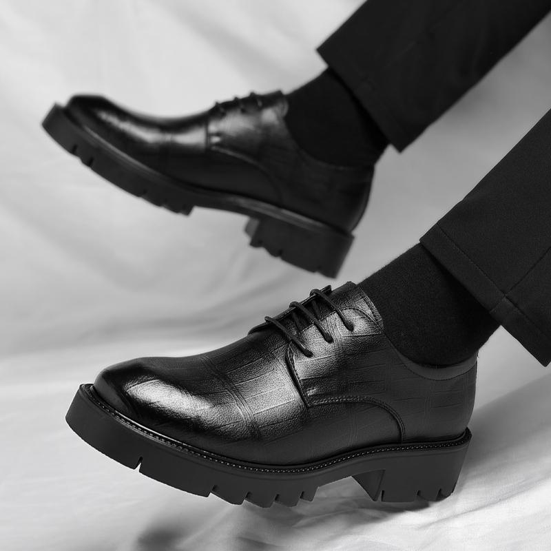 New High Quality Men Dress Shoes 5cm/8cm/10cm Hidden Elevator Formal Business Oxfords Comfortable Height Increase Leather Shoes