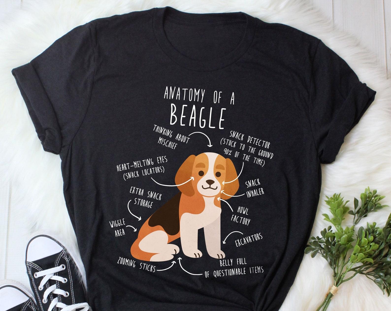 Beagle Shirt, , , Funny Dog Lover Gift, Cute Tri Color Beagle T-shirt, Pet Tee, Dog Mom, Dog Dad, Gift For Him, Her, Anatomy Top 100