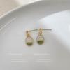Green Floral Earrings - Japanese Korean Sweet Tea Series, High-End Whitening Ear Accessories