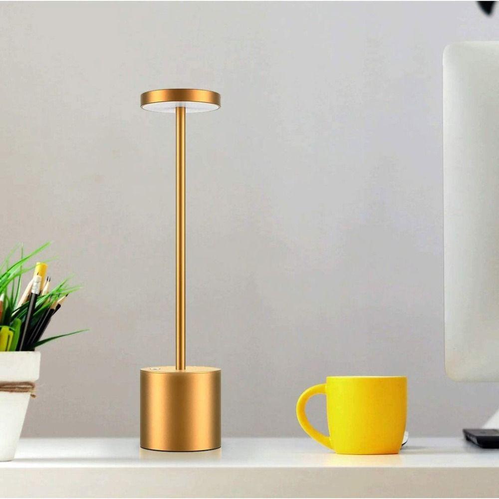 Stepless Dimming Touch Sensor Lamp Three Colors Wireless Reading Lamp Desk Lamp  Club Decoration