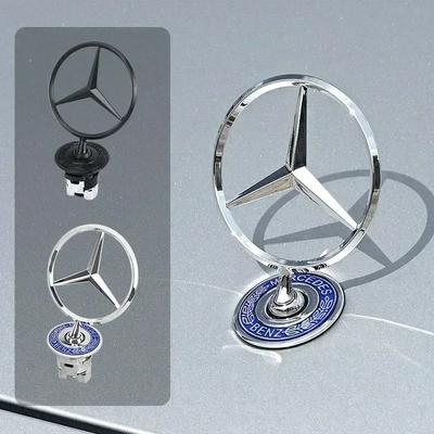 44mm Car Front Bonnet Logo Emblem Zinc Alloy Decorate Badge Auto Accessories For Mercedes Benz W204 W220 C180 C200 E260 E300L Q0