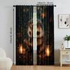Versatile Polyester Transparent Curtains Home Decoration Hedgehog Reading Use Bedrooms Living Rooms Set Of 2 Made Area Decor