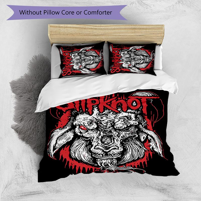 Slipknot 3pcs Bedding Set Duvet Cover Closure Includes 1 Duvet Cover & 2 Pillowcases for All Seasons Bedroom Home Dorm Decor
