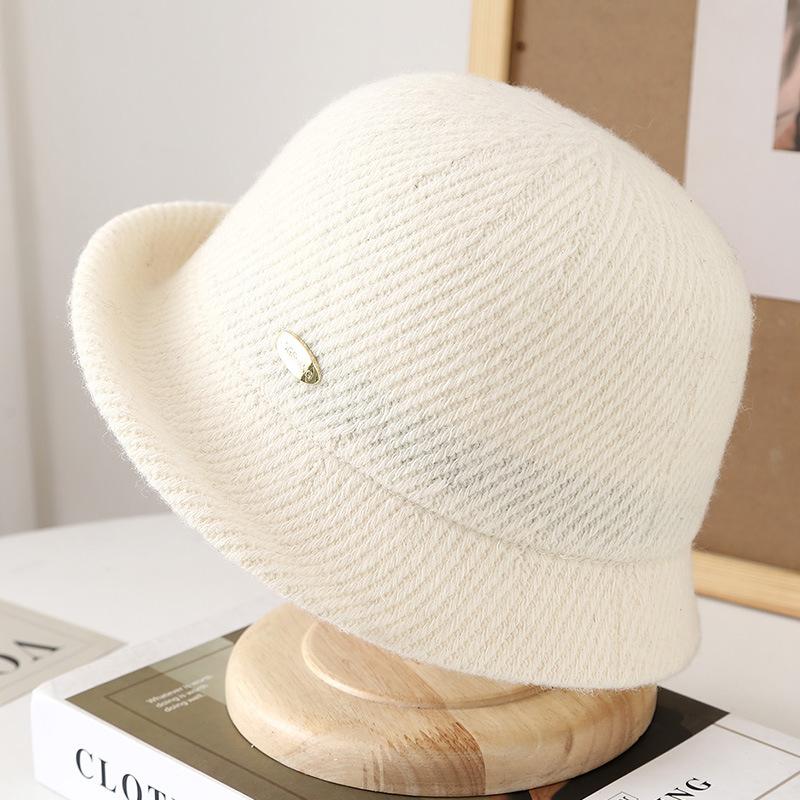 New Niche Flanged Brim Fashion Temperament Sense Versatile Comfortable Bucket Hat Elegant High Sense Basin Hat
