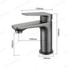 Gun Gray Minimalist Faucet Brass Hotel Household Sink Faucet Dual-purpose Cold and Hot Sink Faucet Light Luxury Bathroom Kitchen