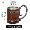 Large Capacity Beer Mugs For Outdoors Use With Retro Woodgrain Finish Nonrust Steel Insulated Cup Thermal Resin Construction