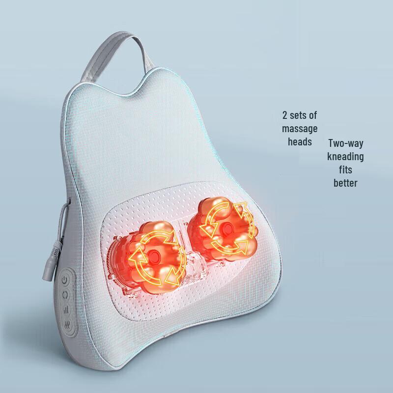 AUX Rechargeable Lumbar & Neck Massage Pillow with Heat