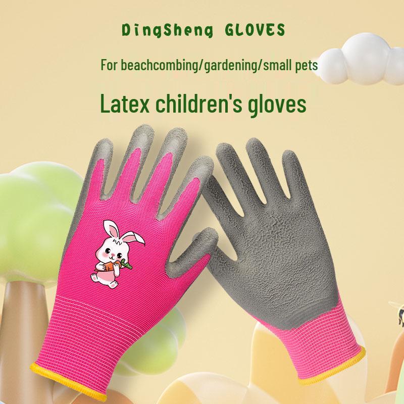 Luvas de Látex Antiderrapantes para Crianças para Camping, Jardinagem e Cabo de Guerra