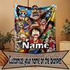 Custom Name Personalized One Piece Print Blanket, Home Decor, Bedroom, Sofa, Camping, Couch, Gifts for Birthday Christmas